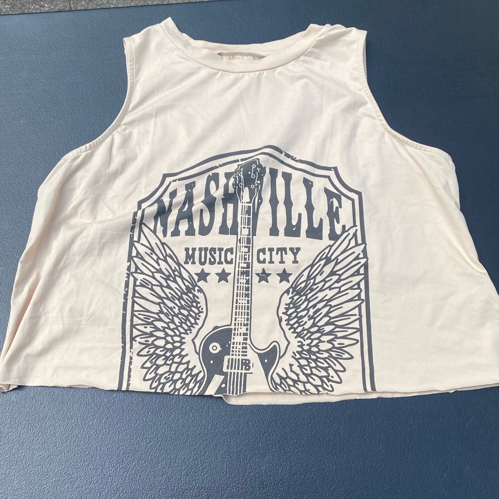 Nashville Music City Cream Tank Top and Shorts - Picture 7 of 8